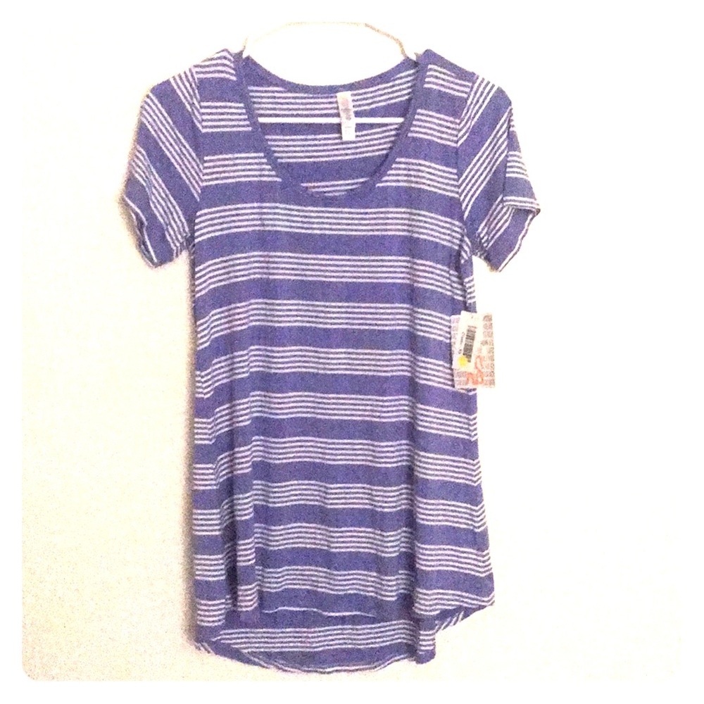 ⭐️ DONATING SOON LulaRoe Blue and White Striped “Classic” Tee/Tunic